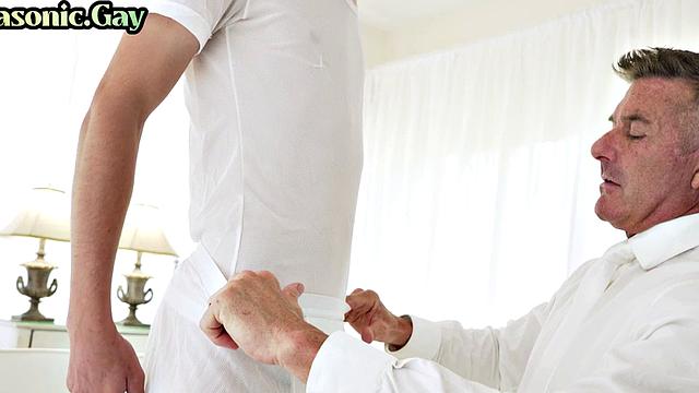 Masonic elder trying out apprentice's cock