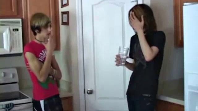 Goth twink Videl follows emo twink, Ashton Gore, back to his house. They talk a bit and starts ucking on each other's dick. Videl then fucks his punk rock buddy in the ass. The chemistry is so hot, the boys cum in unison.