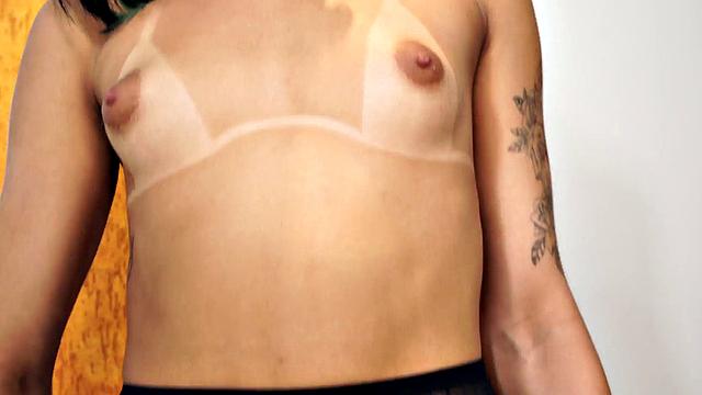 Watch this hot brunette goddess in lingerie and stockings pleasure herself with a smoking wand