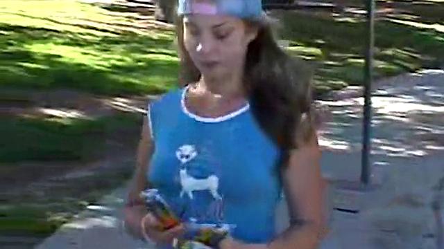 Little April Outdoors chugs a popsicle in her homemade video