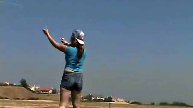 Little April Outdoors chugs a popsicle in her homemade video