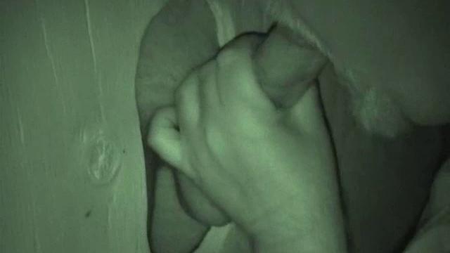 Most of the time, guys hitting the glory hole are into blowing their load fast and then they're out of there. Auntie Bob got a quick glimpse of him, on his way into the public rest room.