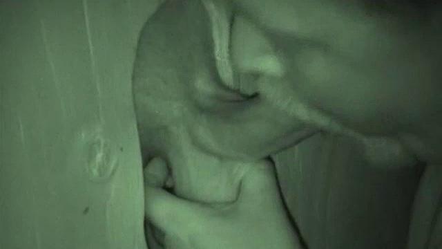 Most of the time, guys hitting the glory hole are into blowing their load fast and then they're out of there. Auntie Bob got a quick glimpse of him, on his way into the public rest room.