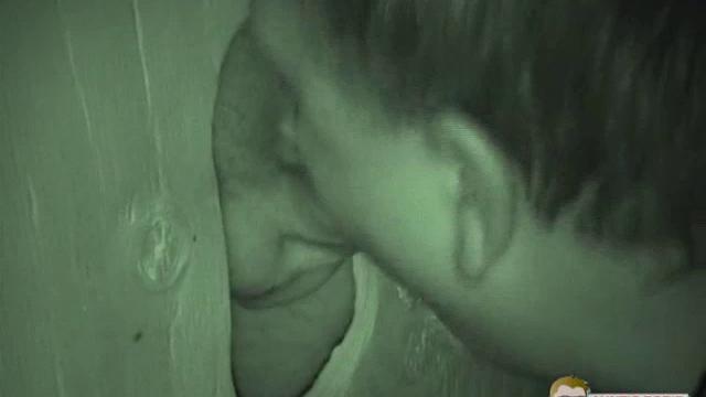 Most of the time, guys hitting the glory hole are into blowing their load fast and then they're out of there. Auntie Bob got a quick glimpse of him, on his way into the public rest room.