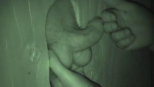 Most of the time, guys hitting the glory hole are into blowing their load fast and then they're out of there. Auntie Bob got a quick glimpse of him, on his way into the public rest room.