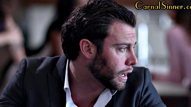 Sinning babe penetrated in 3some after deepthroating