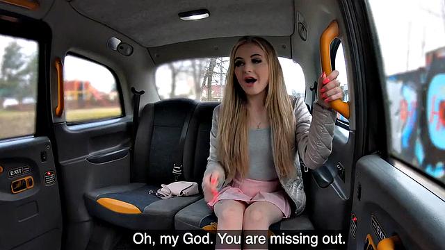 Cab 21yo tattooed babe smashed from behind by car driver