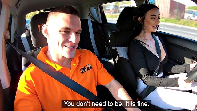 Cocksucking babe deepthroating to pass the test