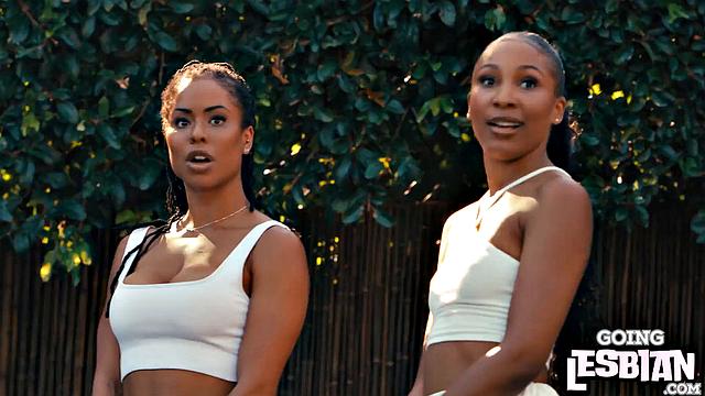 Ebony lez babes eating each other