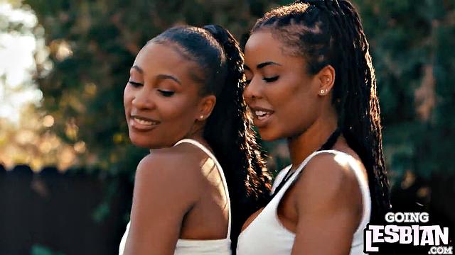 Ebony lez babes eating each other