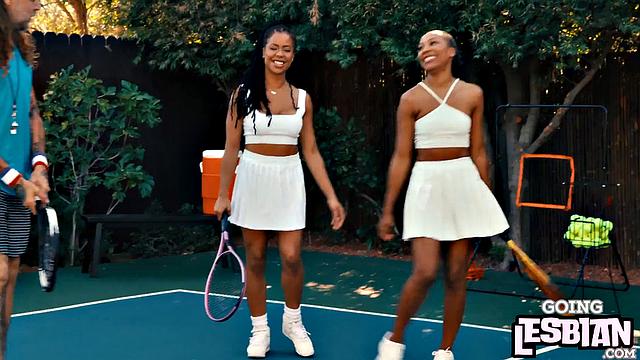 Ebony lez babes eating each other