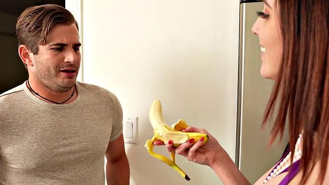 Redhead MILF gets her hairy pussy pounded in doggystyle while wearing a bra