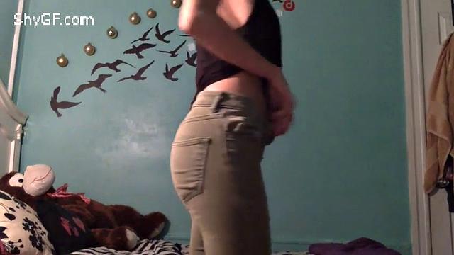 My shy GF shows me her beautiful body