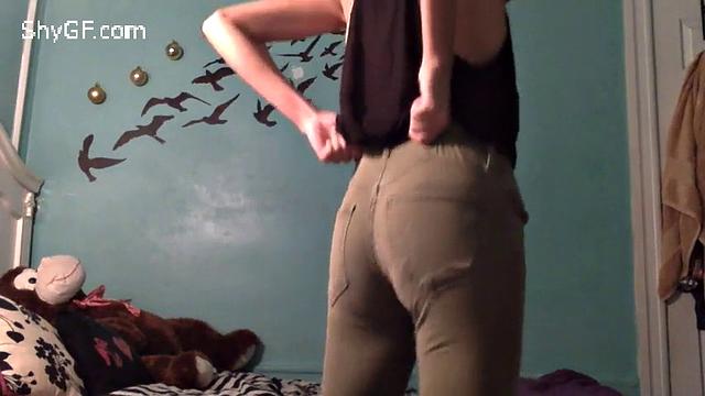 My shy GF shows me her beautiful body