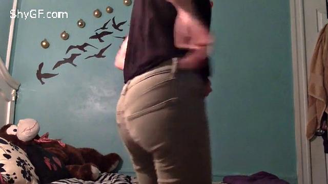 My shy GF shows me her beautiful body