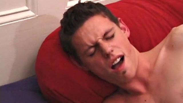 Billy Bowers and Kent Stryker hook up for some action. Stripped, Kent stands and Billy starts sucking his dick. Kent leans back against the wall for support, then briefly drops to his knees to suck on Billy's still soft cock.