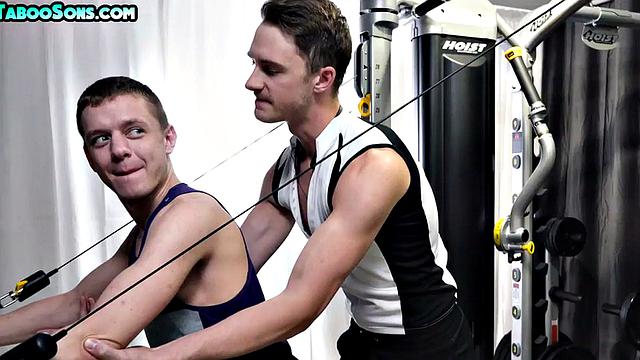 Gym daddy barebacks taboo stepbrother twinks in 3some