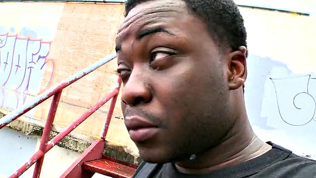 Big Nubian stud pulled and fucked outdoors in public place