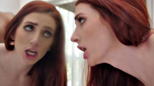 Real Tits Redhead Aria Carson Deepthroats Before Her Guy Licks Her Pussy And Fucks Her Doggystyle