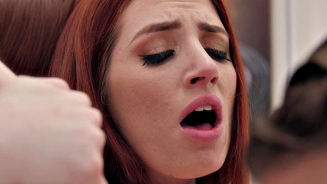 Real Tits Redhead Aria Carson Deepthroats Before Her Guy Licks Her Pussy And Fucks Her Doggystyle