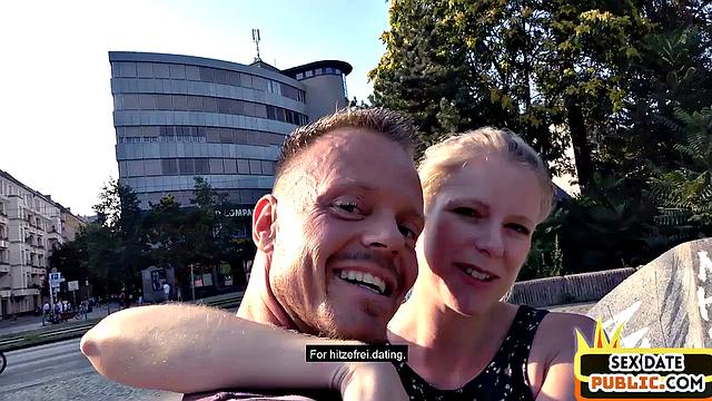 Real inked german fucked outdoors after being pulled