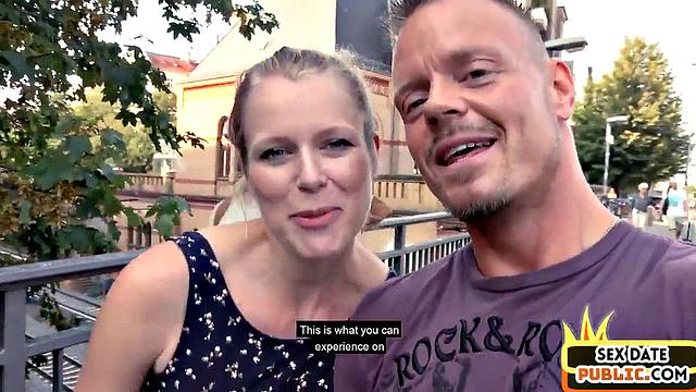 Real inked german fucked outdoors after being pulled