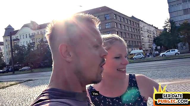 Real inked german fucked outdoors after being pulled