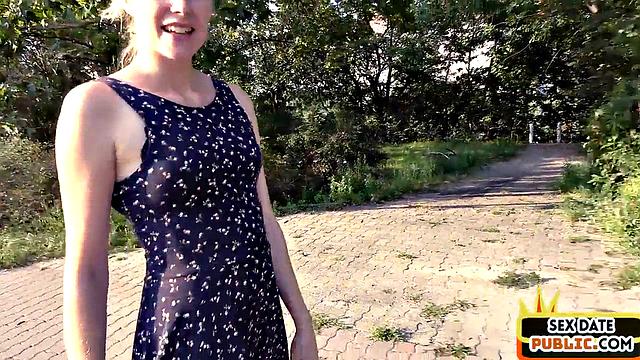 Real inked german fucked outdoors after being pulled