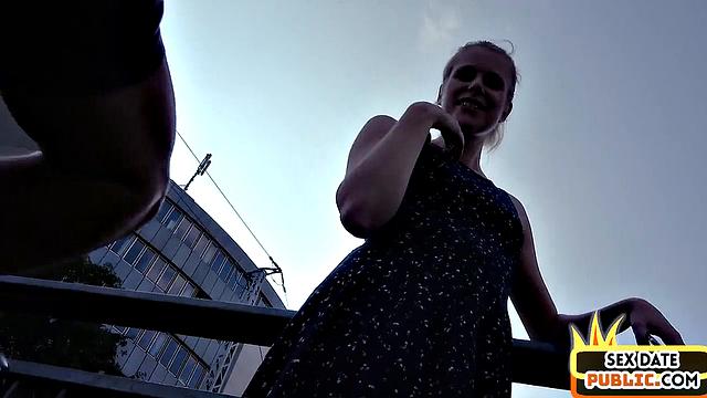 Real inked german fucked outdoors after being pulled