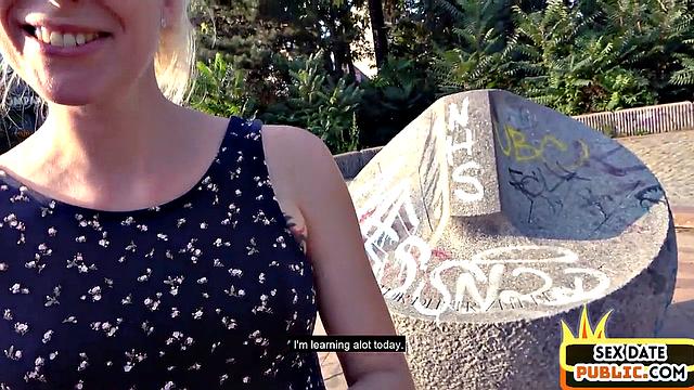 Real inked german fucked outdoors after being pulled