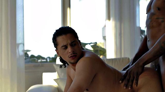 BBC gay fucks perverted stud in tight asshole