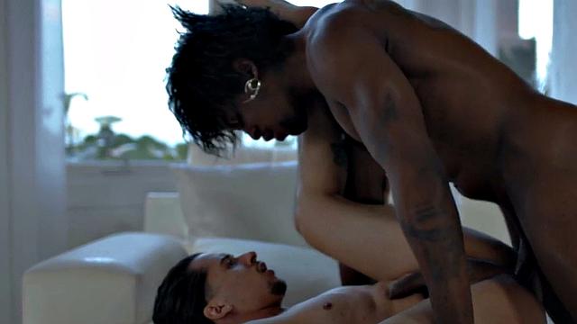 BBC gay fucks perverted stud in tight asshole