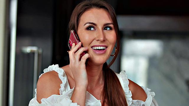 Paige & Vanessa indulge in some steamy threesome action on the sofa