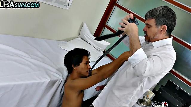 Mature doctor anal fingering twink