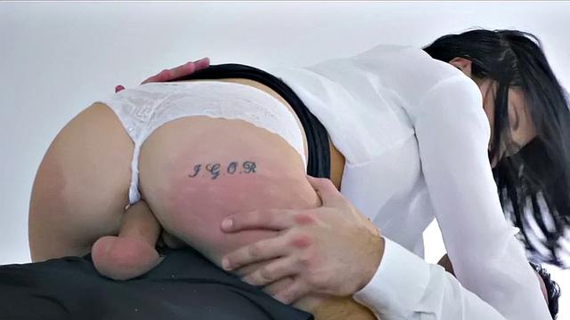 Naughty office babe loves riding hard dick after work