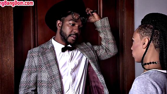 Gangbang Ebony gets fucked by rough guys in session