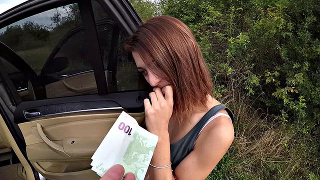 Hitchhiking Student Fucks Cock
