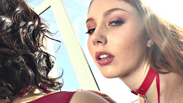 Oiled anal babe with big ass fucked by GF in butt