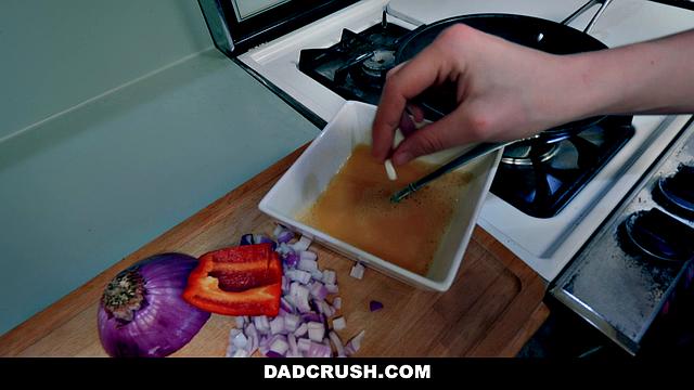 Stepdad's Sausage With Her Eggs