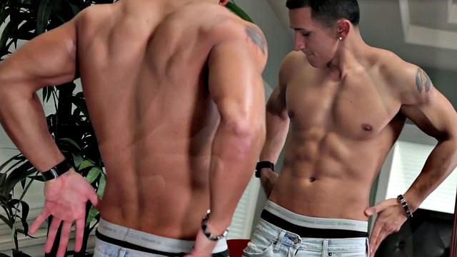 Smooth amateur stud enjoys tugging his hard on couch