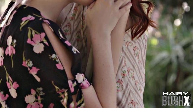 Hairy redhead lezzie pussyeaten by babe