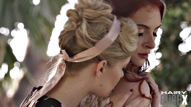 Hairy redhead lezzie pussyeaten by babe