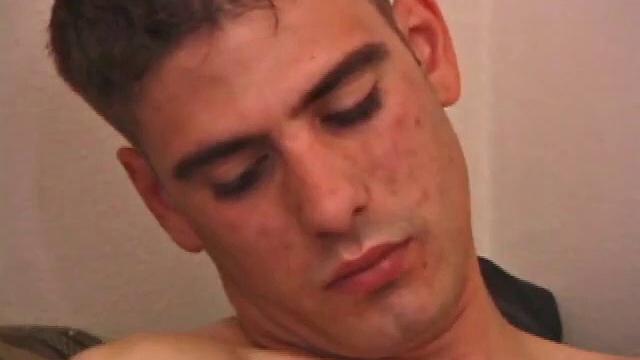 Aaron Towley is back for his first time with a guy and Trent Knight is the guy to take his man cherry. Happy to be there with Aaron, you can see Trent's cock bulging out through his pants.