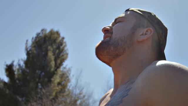 Military hunk bareback fucks bottom outdoor on quad