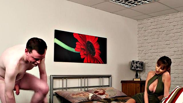 Bigtit british voyeur gets boobs out for jerking bf