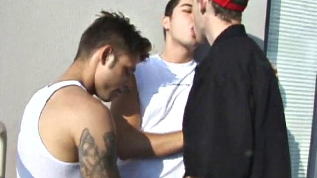 Dillon is a heavily inked street punk and the spark plug of this incredible threesome, though Anthony and Nate more than hold their own. Within the first few minutes, everybody has sucked and stroked the other's cock.