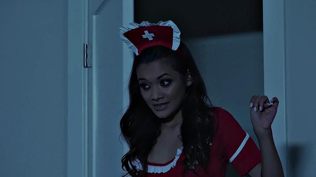 Sexy Milf in uniform fetishized with hairy pussy spanking and pussy licking