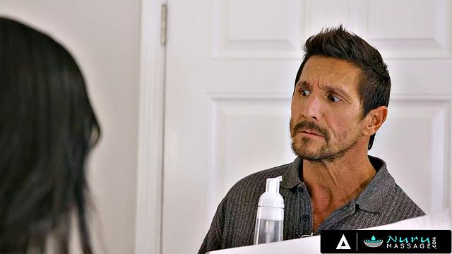 NURU MASSAGE - Cute 18yo Savannah Sixx Fucks With Her Stepdad During His First NURU SCENE