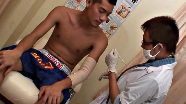 Asian twink gets bareback by doctor at the hospital