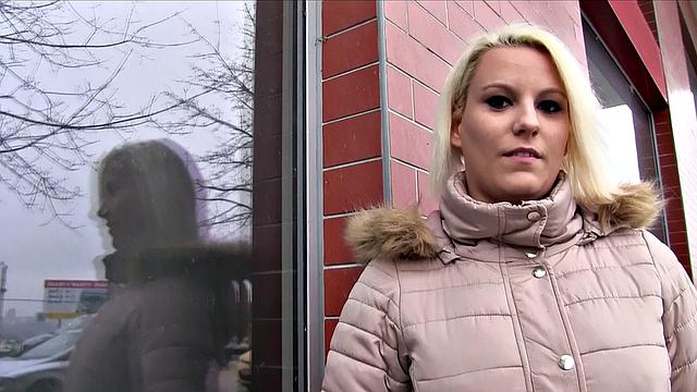 Blonde with huge tits gets bent over and pounded in the balcony